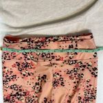 Floral Pink Coral Athletic Workout Leggings Back Pockets Baby Breath Size L Photo 5
