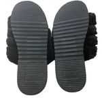 Nordstrom  Abound  open toe faux fur fuzzy slide slipper in black flat sole SZ 13 Photo 5