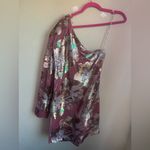 Revolve NWT Sabina Musayev Juliette Blush Pink Crushed Velvet Sequin One Shoulder Dress Photo 9