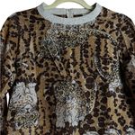 Vintage Lady Manhattan Leopard Animal Print Blouse Metallic Disco Size S Brown Photo 1