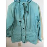 Eddie Bauer VINTAGE Womens Large Lightweight Coat Jacket Green Hooded Chore FLAW Photo 1