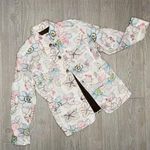 Chico's Chico’s cotton embroidered floral white jacket / blazer / sweater shirt 8 cotton Photo 0