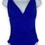 Liz Claiborne VTG Blue Ruched One Piece Swim Suite size 10 Photo 2