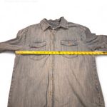 Good American  Weighless Easy Denim Button Up Shirt Size 3 Distressed Light Wash Photo 5
