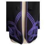 Ming Wang Embroidered purple scroll knit open front cardigan. SZ. PL. Photo 4