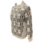 Melrose and Market Gray Black Plaid Mock Turtleneck Sweater Knit Cotton Blend XS Photo 2