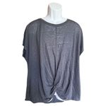 Lou & grey NWT Womens Softserve Blue 100% Linen Twist Front Top - Sz XL Photo 1