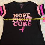 Susan G Komen Breast Cancer Awareness T Shirt Size Medium Black Pink V Neck Photo 3