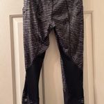 Lululemon Pace Rival Crop 22” Mid Rise Size 4 Stripe Play Slate Black Photo 1
