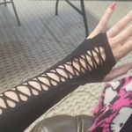 Gothic Ripped Hollow Out Emo Fingerless Punk Gloves For Women Gothic Black Photo 5