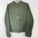 Christopher & Banks New  Jacket Sage Green Quilted Snap Barn Coat Pockets Cotton Photo 0