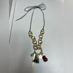 ZARA  Mixed Stone Metal Charm Necklace Adjustable Gold Chain Western Southwestern Photo 2