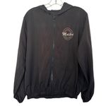 Brandy Melville  Navy Blue Malibu ID patch Zip Hoodie Jacket Large size Photo 0