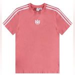 Adidas  Logo Coral Pink Three Stripes Tee Photo 0