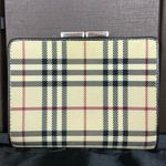 Burberry Nova Check Compact Brown Leather and Canvas Kisslock Wallet Photo 1