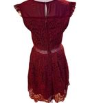 Francesca's  Women's Burgundy Lace Fit & Flare Dress Size S Party Cocktail Photo 2