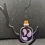 Glow in the Dark Ghost Potion Earrings 👻💜 Spooky Halloween Jewelry Purple Photo 2