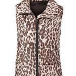 CAbi Juliet Puffer Vest Womens XS Brown Leopard Print Full Zip Pockets #3120 Photo 3