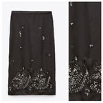 ZARA NWT  LIMITED EDITION SATIN EFFECT JEWEL TRIM SKIRT SIZE S Photo 6