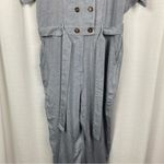 Heartloom Revolve Blue Linen Blend Short Sleeve Jumpsuit Sz.L Photo 5