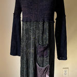 Lee Andersen Patchwork Knit Overlay Dress Boho Fairy Grunge Midi Small Green Photo 0