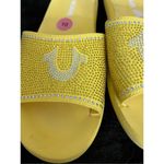 True Religion Bedazzled yellow sunshine  slide sandals 10 Photo 3
