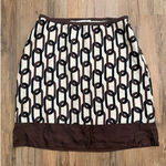 Banana Republic  100% Silk Skirt Brown Chain Print Pencil Skirt Size 4 Photo 0
