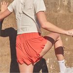 Free People Movement Boho Athleisure High Rise Coral Ruffled Layering Shorts L Photo 3