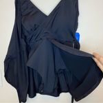 Lands' End LAND’S END NEW Side Tie Wrap Mini Swim Dress Swimsuit Black Sz 8 PETITE Photo 5