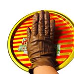 Unique Vintage FOWNES 1965 Light Brown Leather Lambskin Dress Gloves 3-Point Stitching Sz 8 Photo 2