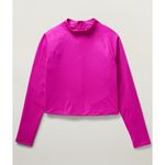 Athleta New L North Point Crop Rashguard Large Electric Fuchsia Pink Photo 4