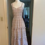 Madewell NWT Gingham Sweetheart Ruffle-Tiered Midi Dress Photo 4