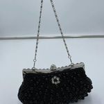 Vintage Inspired Black Floral Embellished Large Beading Evening Clutch Photo 0