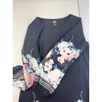 Lori Michaels Black Floral Print Long Sleeve Sheer Dress 6 Photo 8