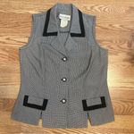 True Vintage Miss Dorby Houndstooth Vest Size 8 Black Photo 4