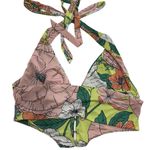 AFRM Halter Top Womens Medium Ramona Multicolor Floral Print Hook Closure Crop Photo 4