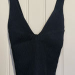 Good American Navy Ribbed Knit‎ Tank Top Photo 0