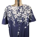 Womens Hawaian Style Shift Dress Noracora Floral u Size XXL 14 Modest Round Nec Blue Photo 7