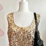 Gold Sequin Tank Top,‎ Y2K, Clubwear, Indie Sleaze, Glam, 2000s, 3X Photo 1