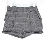 Haute Monde Glen Plaid Cuffed Shorts High Rise Beige Black Size Small Photo 0