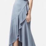 EXPRESS deep purple eggplant hi-lo wrap maxi dress with ruffle details and adjustable straps — Size XS Photo 5