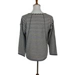 Madewell Navy Cream Striped Long Sleeve Boat Neck Cotton Tee XS Casual Coastal Photo 2