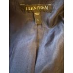 Eileen Fisher  100% Silk Textured Cropped Jacket – Size L – Navy Blue Photo 5