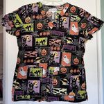 Peaches Uniforms‎ Halloween Scrub Shirt Size M Black Photo 0