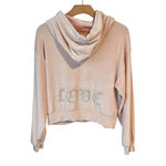 Refuge Hoodie Jacket Womens Size Small Pink Velvet Velour Full Zip Rinestone NEW Photo 11
