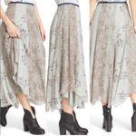 Free People Rock On Patchwork Asymmetrical Boho Prairie Fairie Maxi Skirt- 2 ππ Photo 2