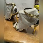 Nine West  Women's Gold Reina Ankle Strap High Stiletto Heel Sandals sz 10 New! Photo 6