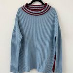 Pinko Blue Oversized Mock Neck Sweater Size L Photo 0