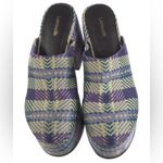 Larroude Plaid Print Mules Platform Clogs Women’s Purple & Green Size 5 Photo 1