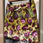 Adrienne Vittadini ‎ Floral A Line Skirt Size 6 Green/Purple Photo 0